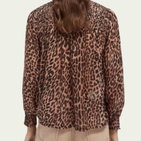 Scotch & Soda Sheer Leopard Print Long Sleeve Top - Picture 3 of 14